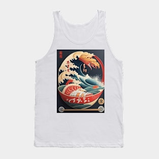 Japanese ramen wave sushi plate Tank Top